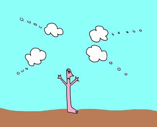 hand drawn gif of thought bubbles approaching when you are worried and sensitive to how others perceive you